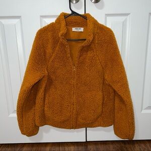 Double Zero Brown/tan Faux Fur/Sherpa zip up jacket